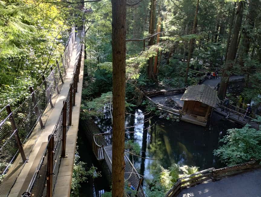 Capilano Suspension Br+Lake+Dam+Hachery/4in1/CAR/Small GROUP - Step onto the 450-foot Capilano Suspension Bridge, then test your nerves on Cliffwalk