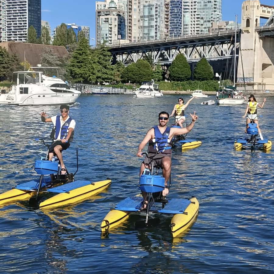 Vancouver: Water Bike Rental in False Creek - Vanier Park Meeting Point, Blue Tent, and the Safety Run-Through